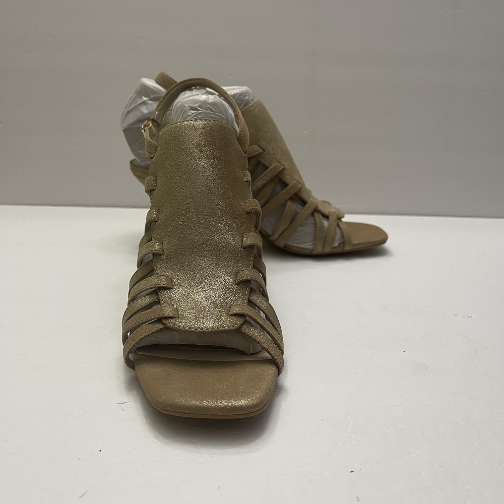 Alex‎ Marie Angelee Strappy Soft Gold Heels Sandals Size 8 NEW Holiday Party